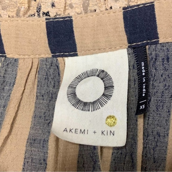 Akemi + Kin by Anthropologie Manuela Stripe Floral Long Sleeve Blouse Size XS - Picture 6 of 8